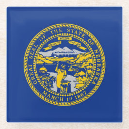 Untersetzer aus Glas mit der Flagge von Nebraska, 