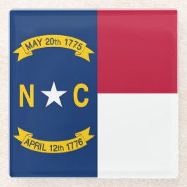 Untersetzer aus Glas mit der Flagge von North Caro