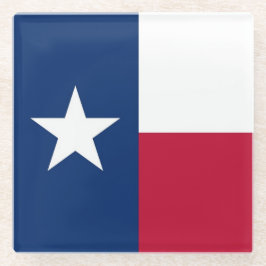 Untersetzer aus Glas mit der Flagge von Texas Staa