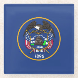 Untersetzer aus Glas mit der Flagge von Utah Staat