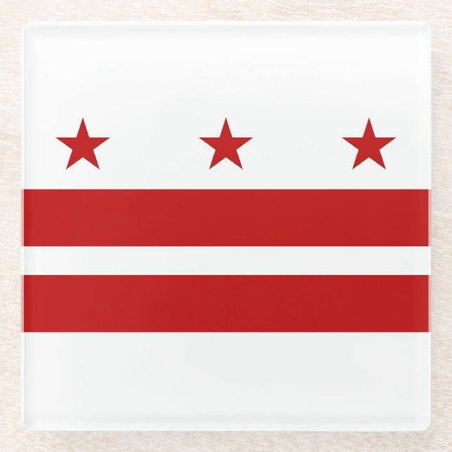 Untersetzer aus Glas mit der Flagge von Washington (Vorderseite)