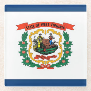 Untersetzer aus Glas mit der Flagge von West Virgi