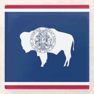 Untersetzer aus Glas mit der Flagge von Wyoming St