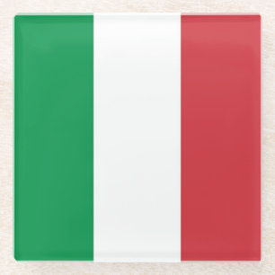 Untersetzer aus Glas mit italienischer Flagge