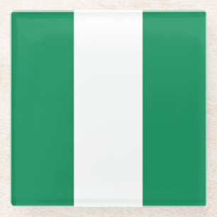 Untersetzer aus Glas mit nigerianischer Flagge