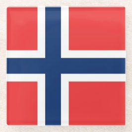 Untersetzer aus Glas mit norwegischer Flagge