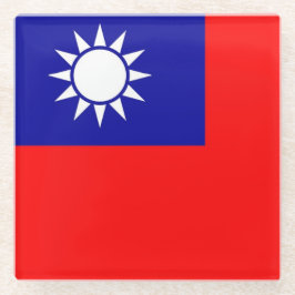 Untersetzer aus Glas mit taiwanischer Flagge