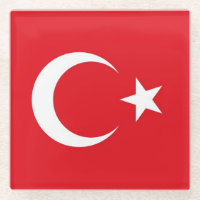 Untersetzer aus Glas mit türkischer Flagge