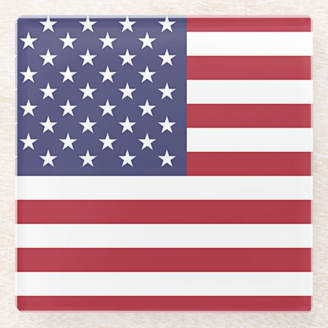 Untersetzer aus Glas mit US-Flagge (Vorderseite)