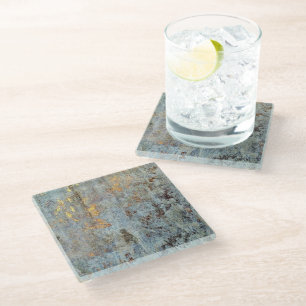Untersetzer aus Glas - Moderne Textur Gold