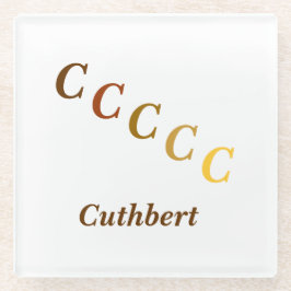 Untersetzer aus Glas - Name und Buchstaben (braun)