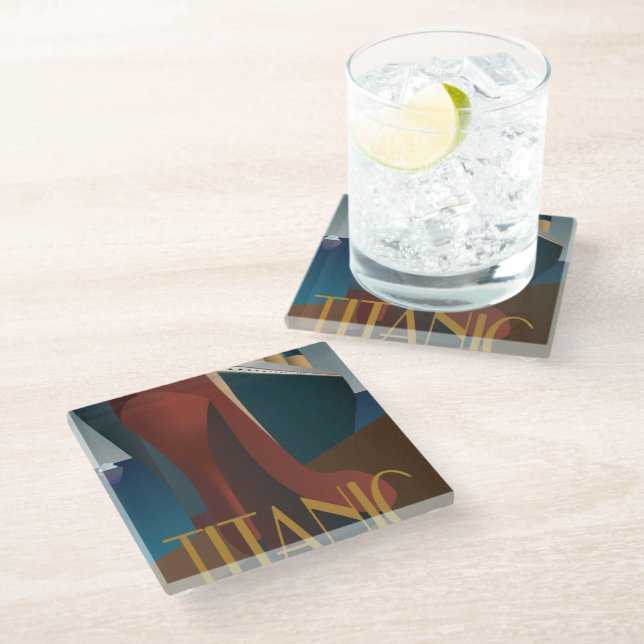 Untersetzer aus Glas - Titanic (Schrägansicht)