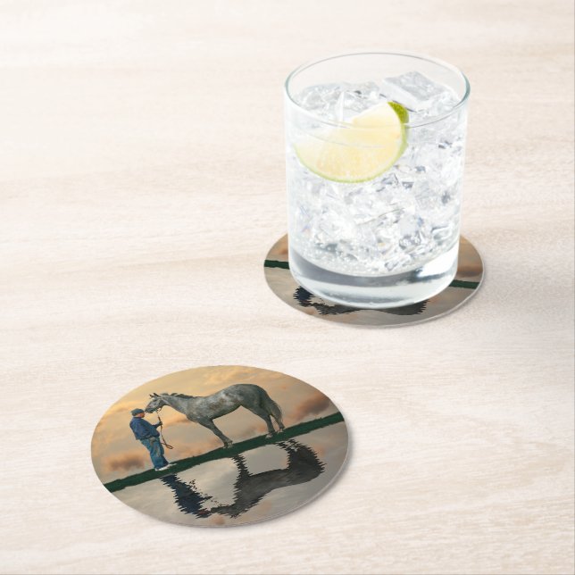 Untersetzer aus grauem und groom OTTB-Papier (Vor Ort)