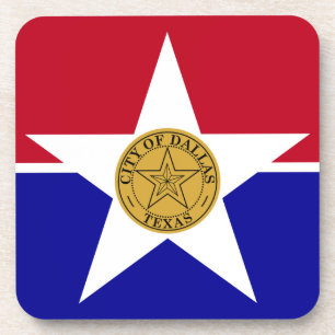 Untersetzer aus hartem Kunststoff mit Dallas-Fahne