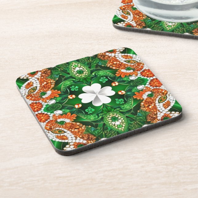 Untersetzer aus hartem Kunststoff mit irischen Far (Linke Seite)