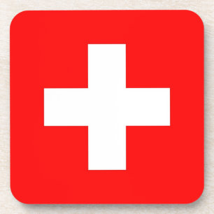 Untersetzer aus hartem Kunststoff mit Schweizer Fl
