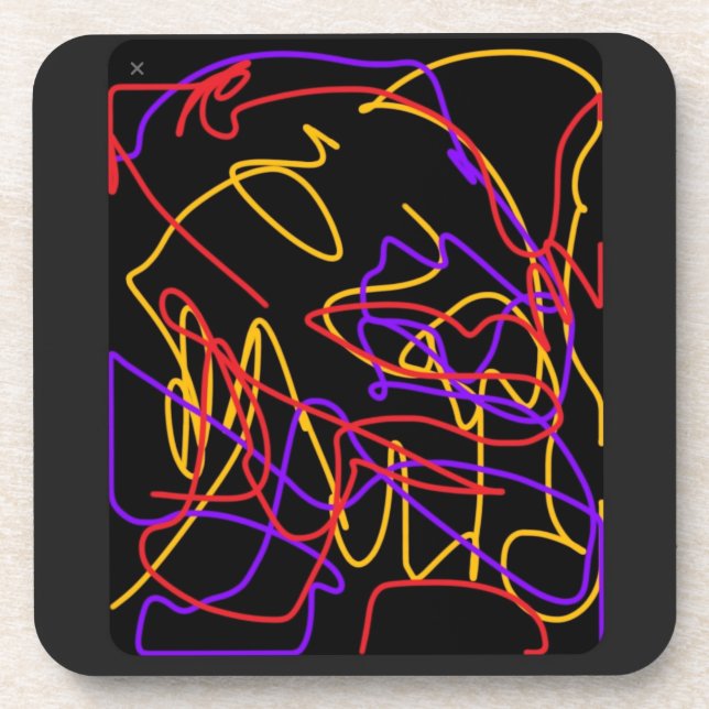 Untersetzer aus hartem Kunststoff Set Neon abstrak (Vorderseite)