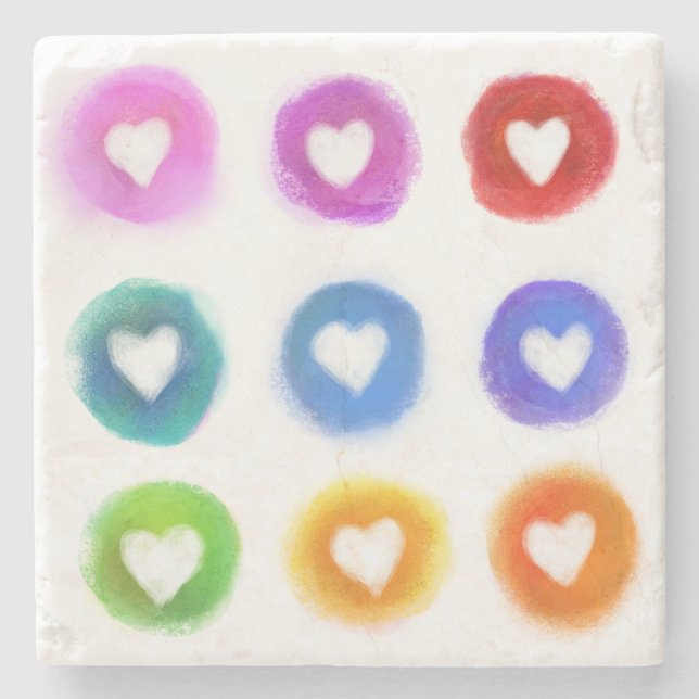 Untersetzer aus Marmor mit quadratischen Bildern (Vorderseite)