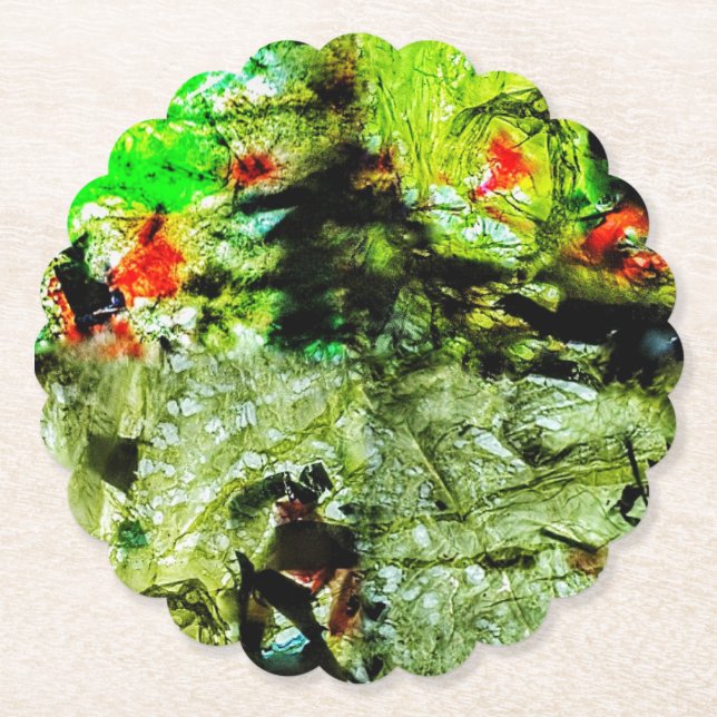 Untersetzer aus Papier, Abstrakt gelber dekorative (Vorderseite)