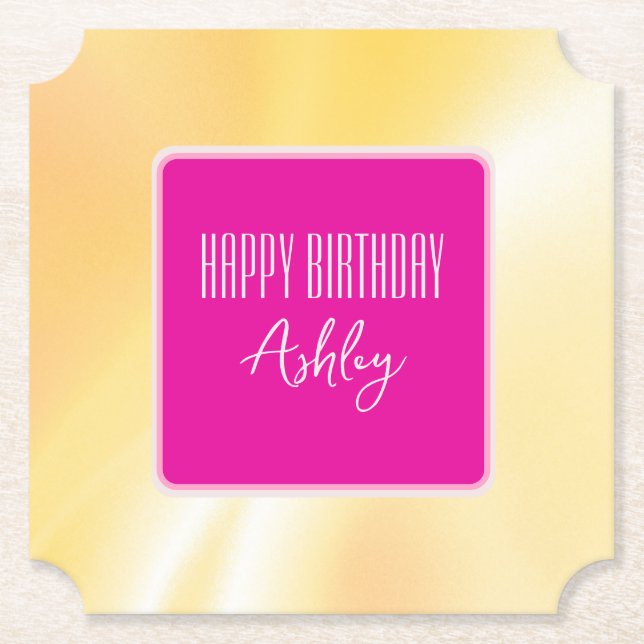 Untersetzer aus rosa und gelb (Vorderseite)