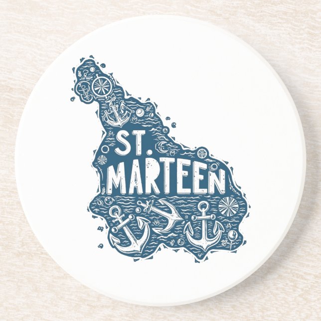 Untersetzer Aus Saint-Martin Steinzeug SXM Marin (Vorne)