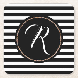 Untersetzer aus Schwarz und Weiß und Monogramm