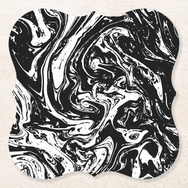 Untersetzer aus schwarzem und weißem Marmor (Vorderseite)