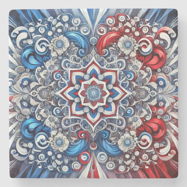 Untersetzer aus Stein mit französischen Farben (Vorderseite)