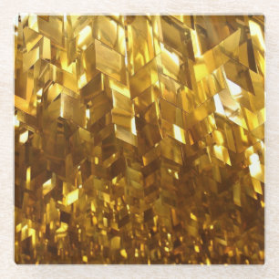 Untersetzer aus vergoldetem Kristallglas