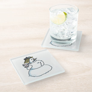 Untersetzer aus weißem Schneeglas