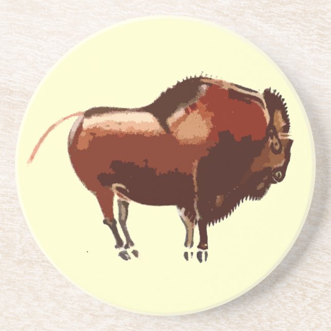 Untersetzer Bison Sandstone bemalt (Vorne)