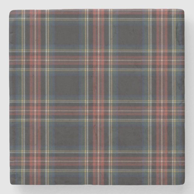 Untersetzer Black Tartan Stone (Vorderseite)