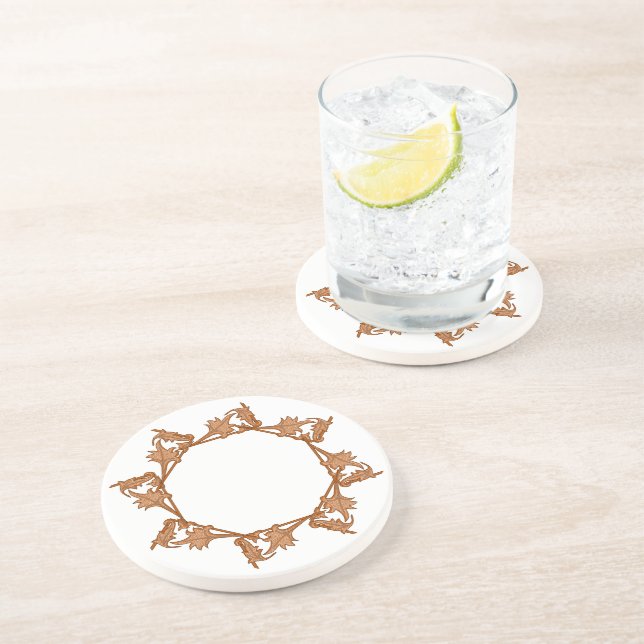 Untersetzer - Blätter im Kreis (Achteck) (Seite)