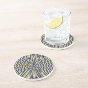 Untersetzer "Blue and Yellow Zigzag Ripples"