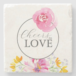Untersetzer Cheers Pink Floral Hochzeitthema