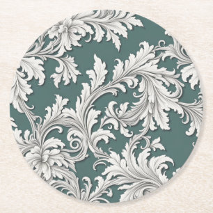 Untersetzer Damask Design Aqua Black & White