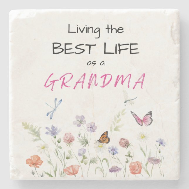 Untersetzer - Das beste Leben als Oma Stone (Vorderseite)