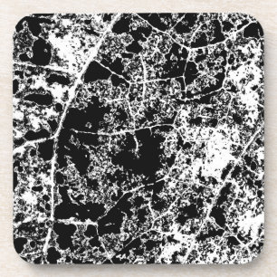 Untersetzer der Abstrakten Kunst in Schwarz und We