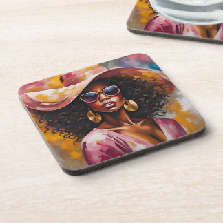 Untersetzer der Afroamerikanerin mit Cork Backing