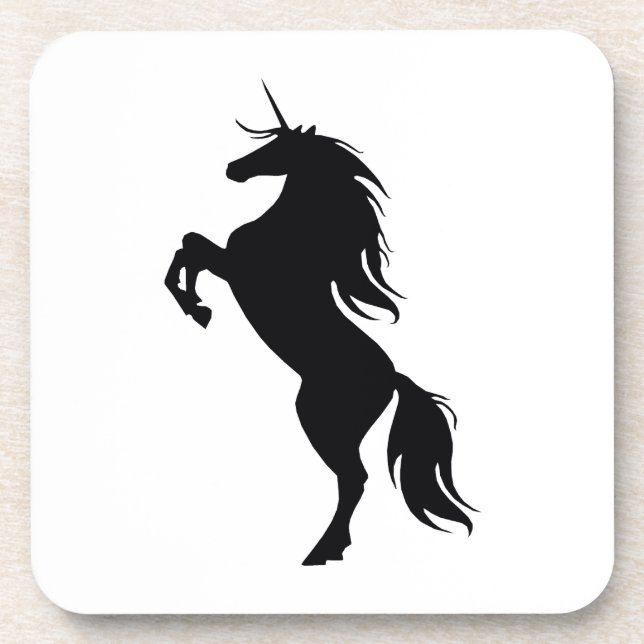 Untersetzer der Black Unicorn-Silhouette (Vorderseite)