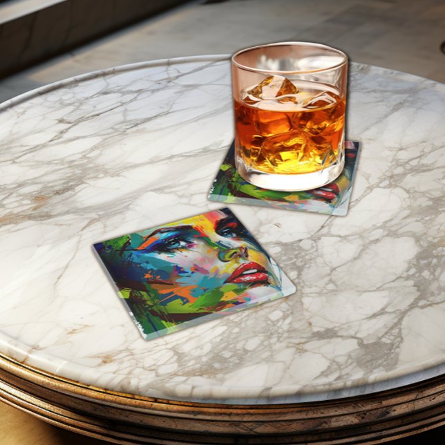 Untersetzer der farbenfrohen künstlerischen Frau m (Von Creator hochgeladen)