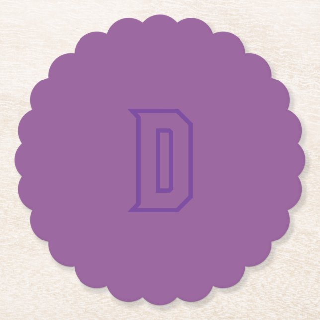 Untersetzer der lila Kontur D Monogramm (Vorderseite)