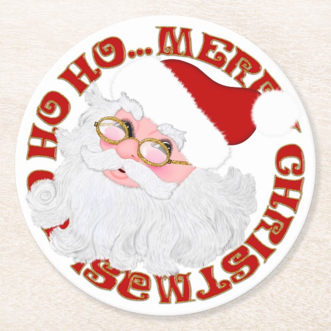 Untersetzer des Santa Face Circle RUNDEN PARTY (Vorderseite)