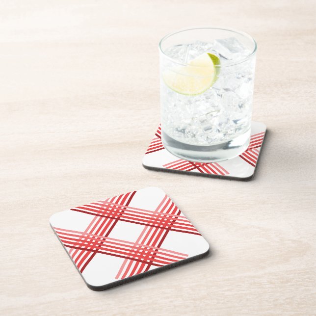 Untersetzer - Diagonal überquerte rote Streifen (Rechte Seite)