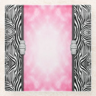 Untersetzer/Diamanten und Zebra Print Glasuntersetzer
