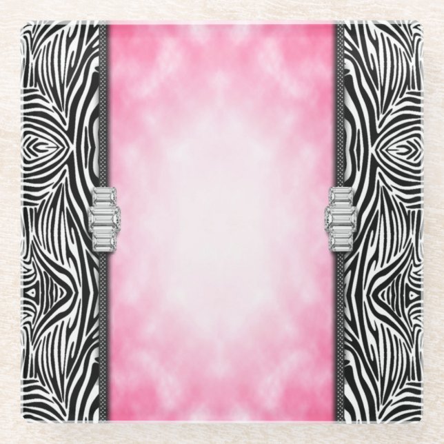 Untersetzer/Diamanten und Zebra Print Glasuntersetzer (Vorderseite)