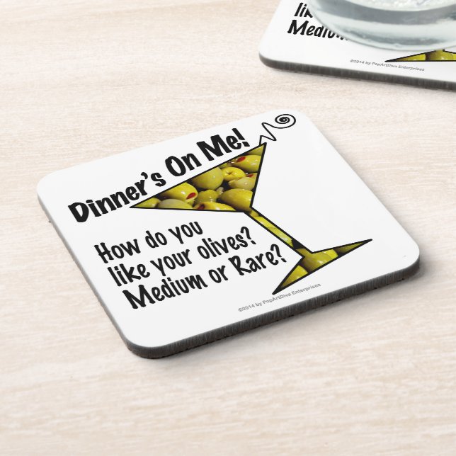 UNTERSETZER Dinner! Oliven? Mittel oder selten? (Linke Seite)