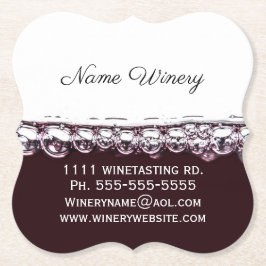 Untersetzer einer Visitenkarte für Rotwein
