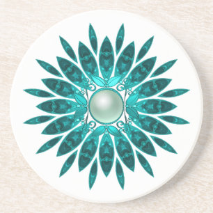Untersetzer Floral Blau Türkis Grün