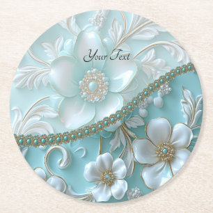 Untersetzer für aquamarines Weißblätterpapier